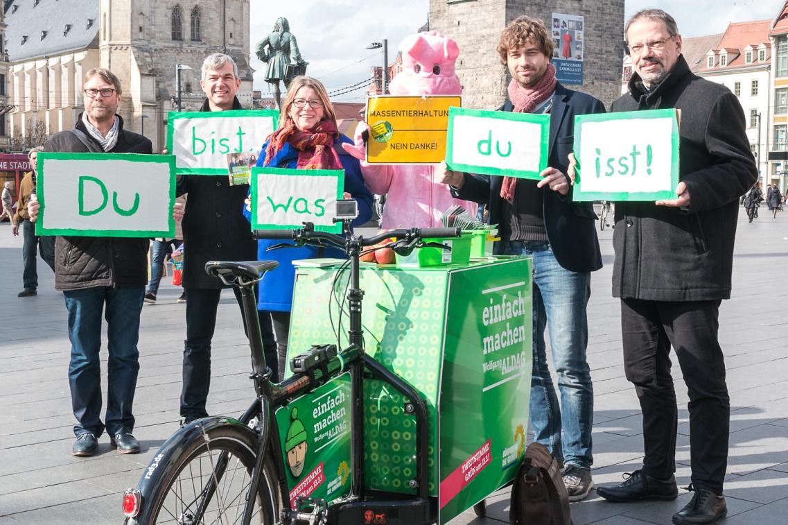Von links: Dirk Adams, Volkmar Zschocke, Dr. Claudia Dalbert, Stefan Gelbhaar, Jürgen Suhr; Foto: Manuel Pape Bild zur Pressemitteilung