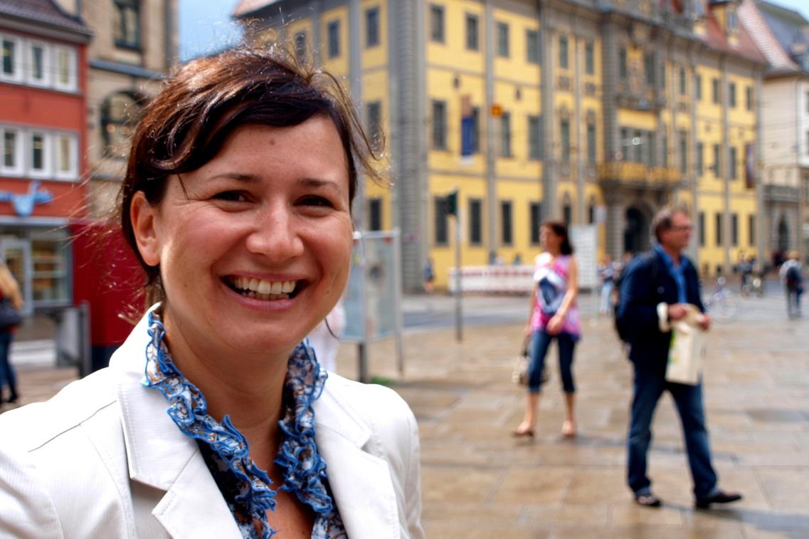 Anja Siegesmund auf dem Erfurter Anger Anja Siegesmund auf dem Erfurter Anger