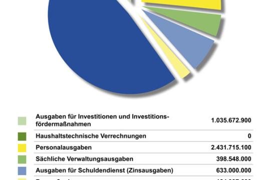 Diagramm über die voraussichtlichen Ausgaben 2013