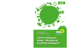 Dokumentation Klimakonferenz 2013: Dokumentation: Klimakonferenz 2013 - Zeit für richtig guten Verkehr Thumbnail