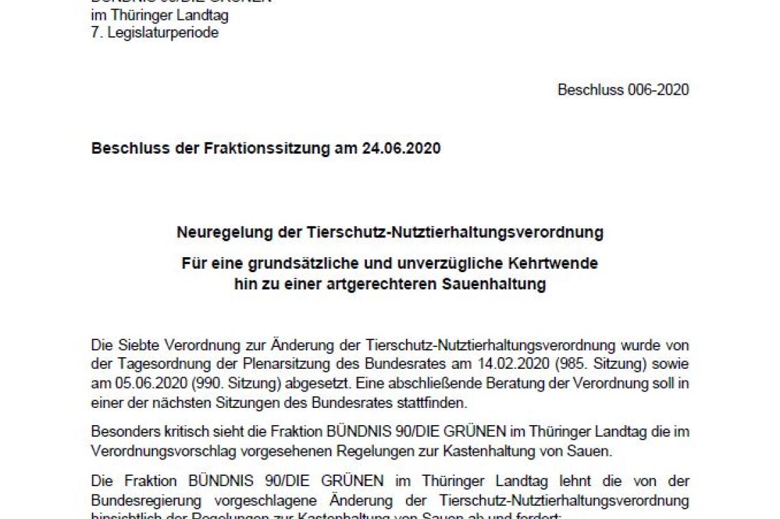 Neuregelung der Tierschutz-Nutztierhaltungsverordnung
