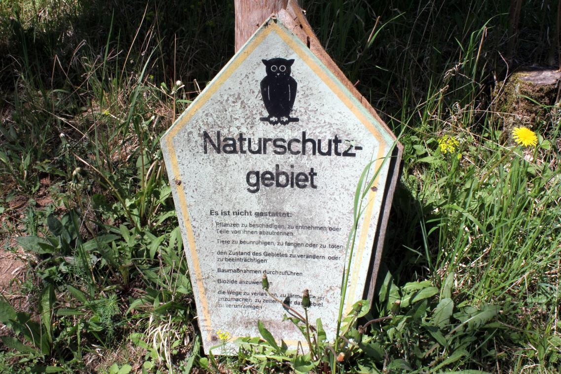 Schild für ein Naturschutzgebiet Schild für ein Naturschutzgebiet