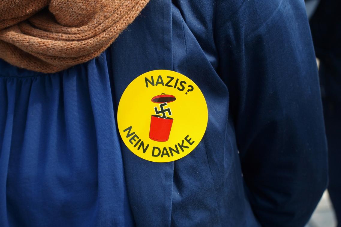 Nahaufnahme Aufkleber Nazis? Nein danke.