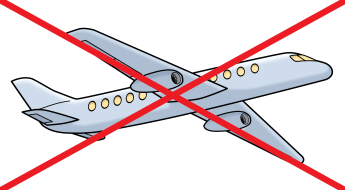 Flugzeug durchgestrichen Flugzeug durchgestrichen