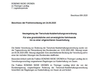 Neuregelung der Tierschutz-Nutztierhaltungsverordnung
