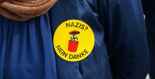 Nahaufnahme Aufkleber Nazis? Nein danke.