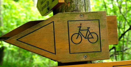 Schild radweg wald hainich